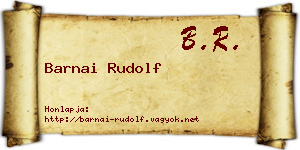 Barnai Rudolf névjegykártya